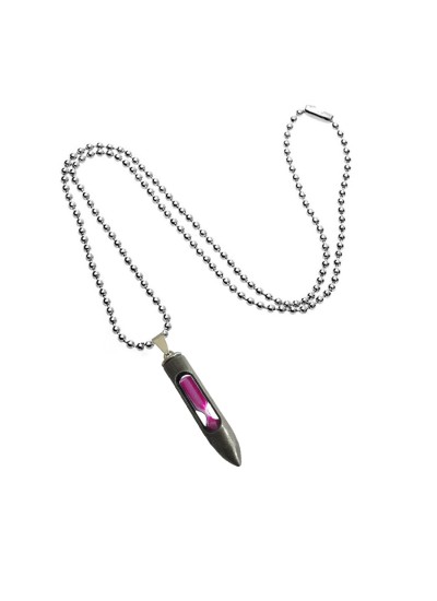 Bullet Glass Pink Sand Timer Pendant By Menjewell